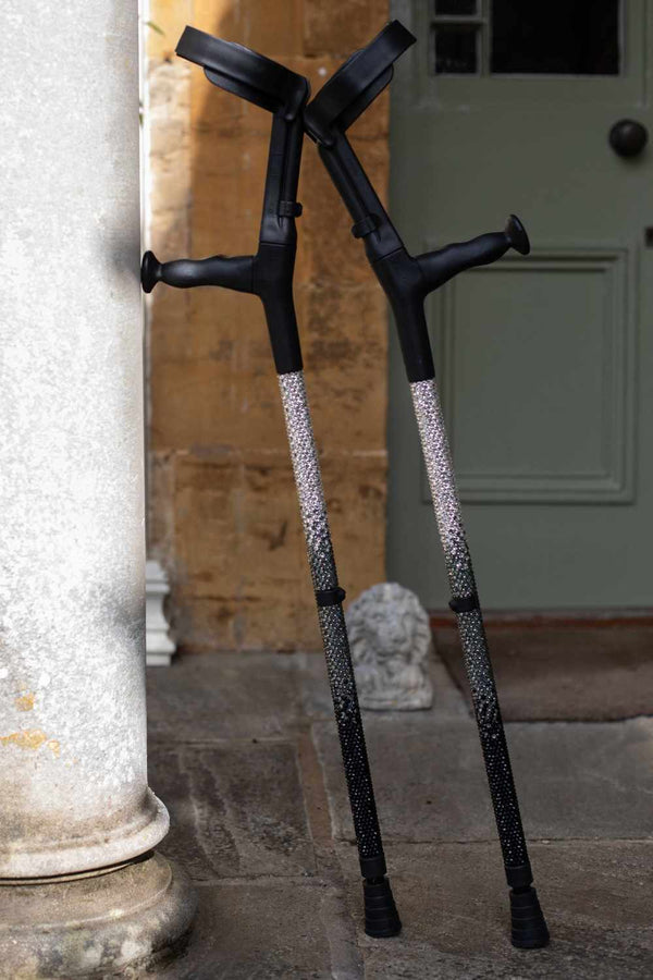 Onyx Ombré Diamanté Crutches-Crutch-Cool Crutches