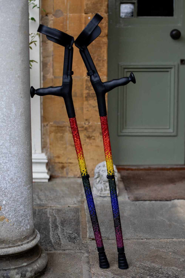 Rainbow Diamanté Crutches-Crutch-Cool Crutches