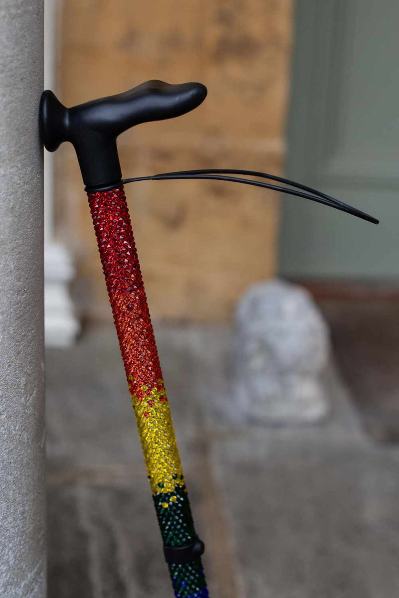 Rainbow Diamanté Walking Stick-Walking Stick-Cool Crutches