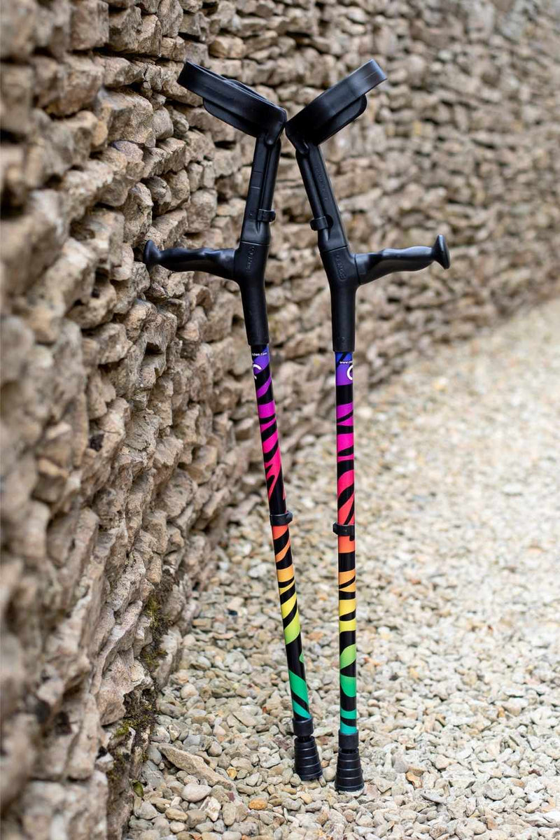 Rainbow Zebra Crutches-Crutch-Cool Crutches