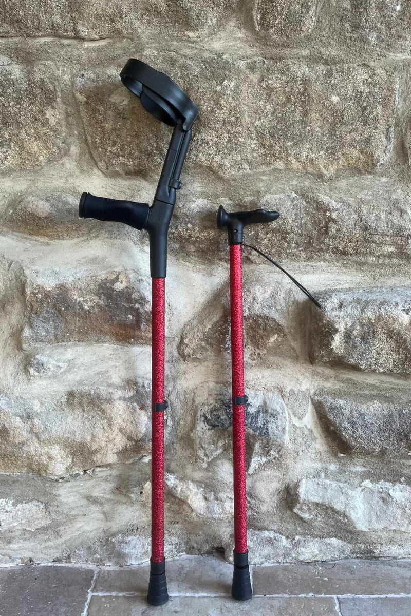 Red Glitter Crutches