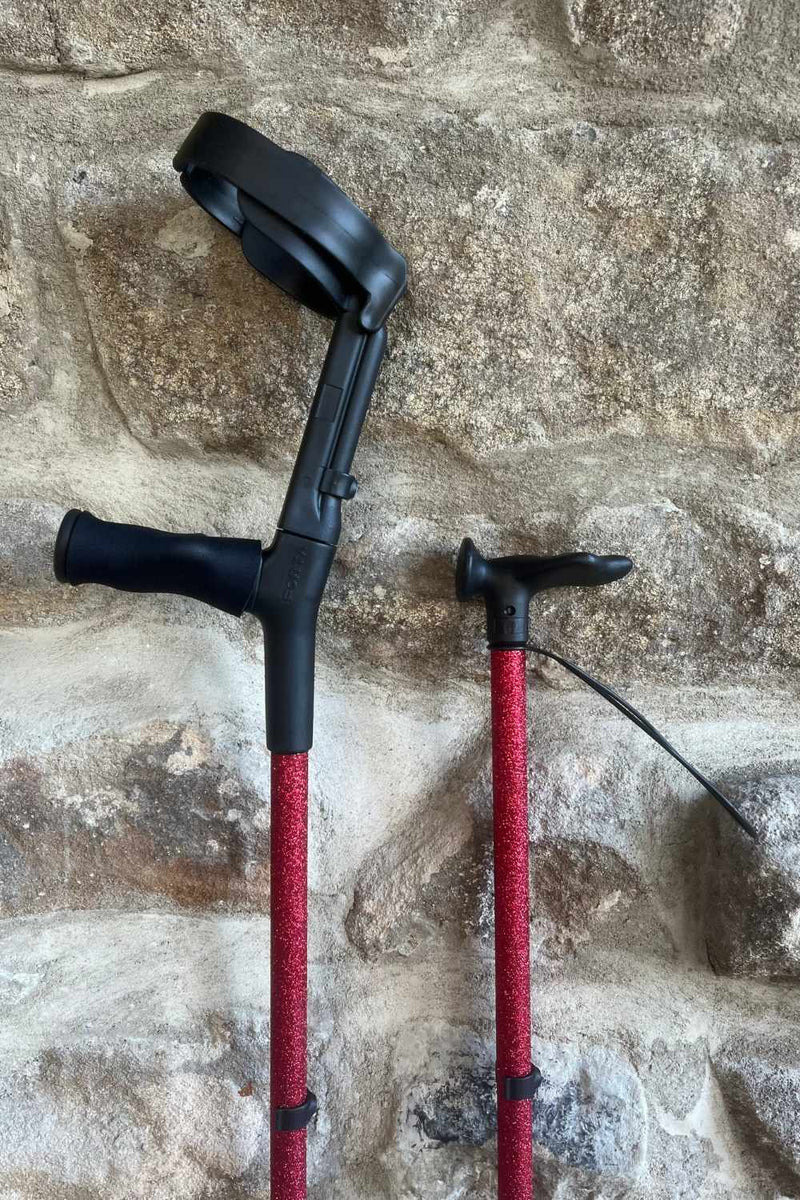 Red Glitter Crutches