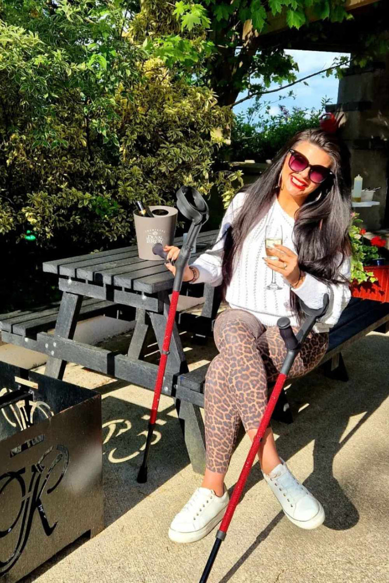 Red Glitter Crutches