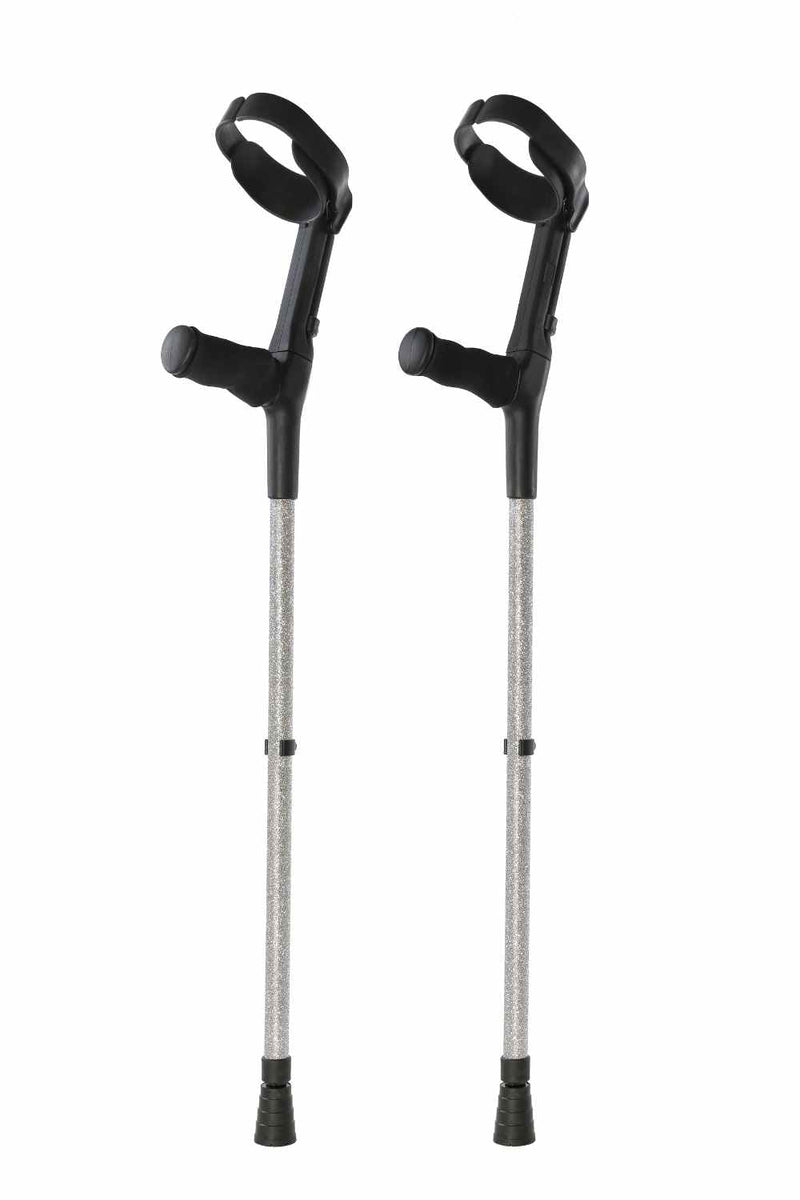 Silver Glitter Crutches-Crutch-Cool Crutches