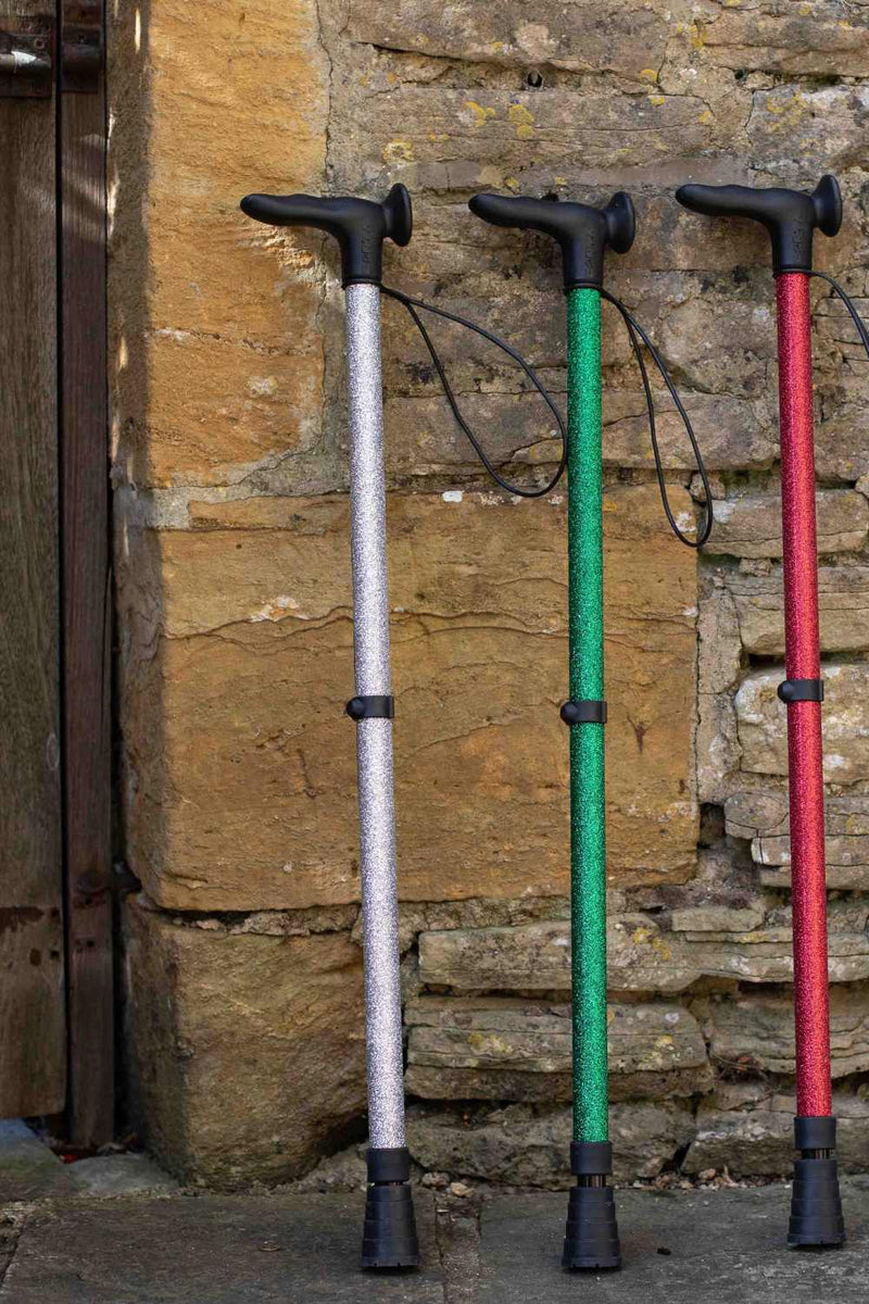 Silver Glitter Walking Stick