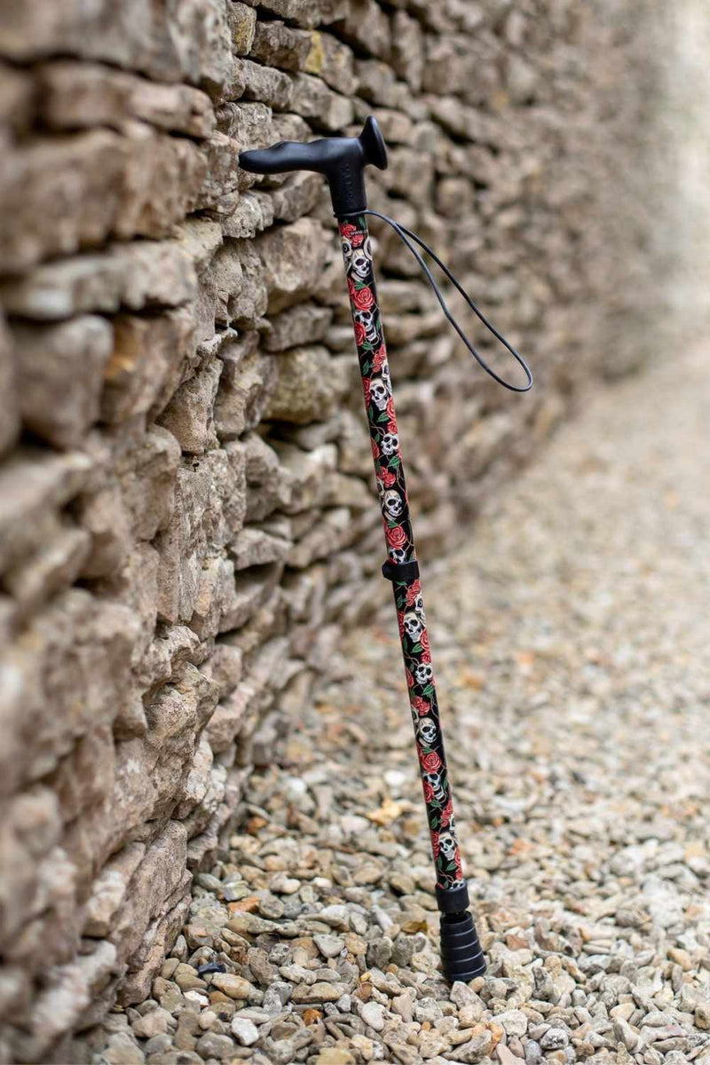Skulls & Roses Walking Stick-Walking Stick-Cool Crutches
